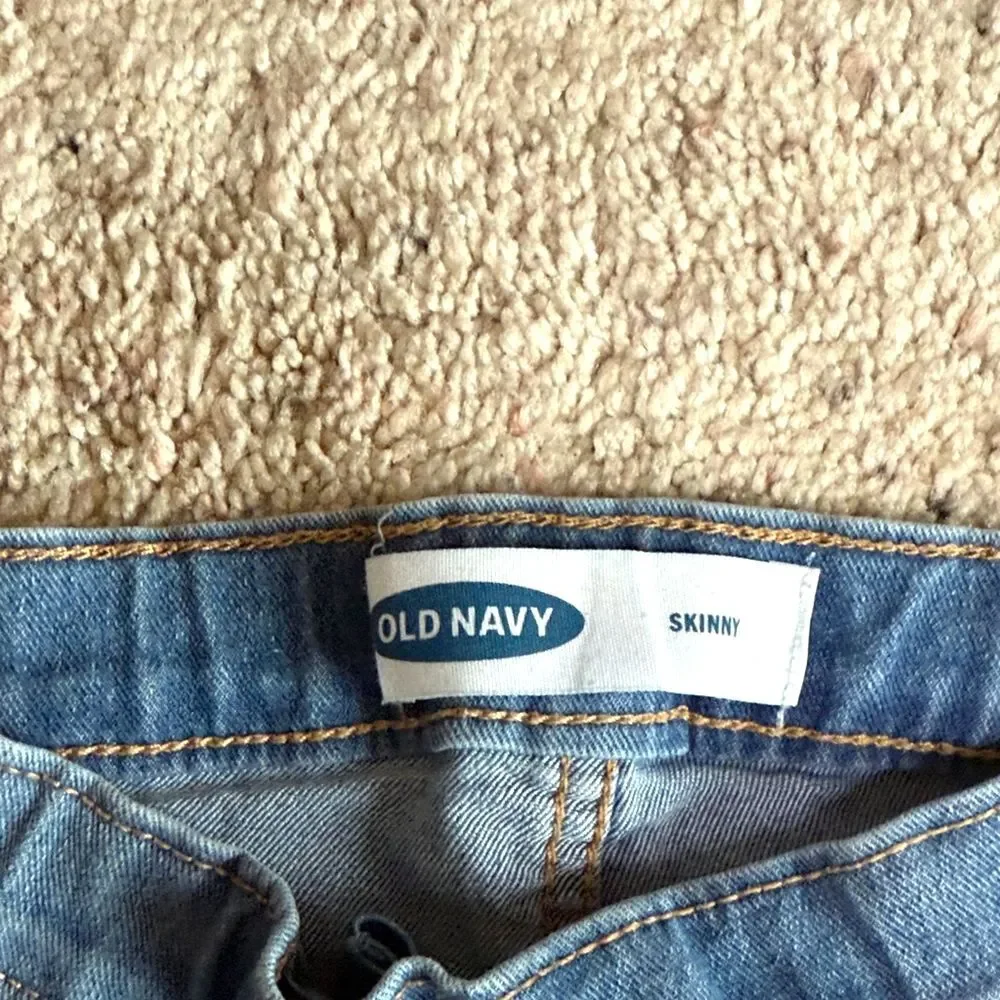 Old Navy Girls Skinny Jeans Small 6-7 Blue Denim Classic School Preppy Aesthetic